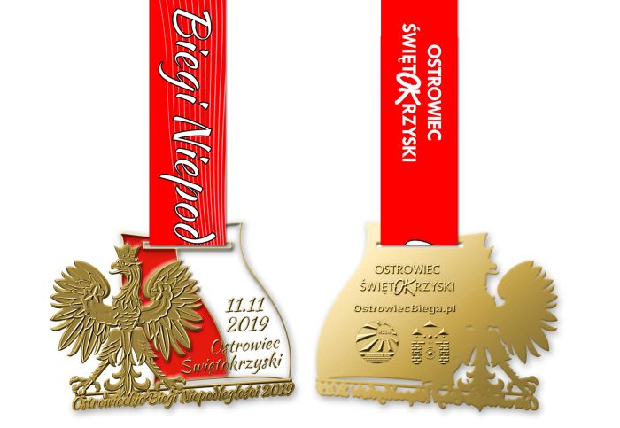 Wizualizacja medalu Ostrowieckich Biegw Niepodlegoci 2019