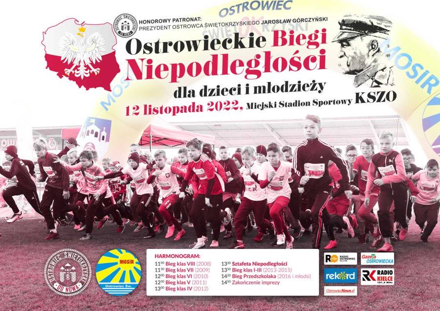 Plakat promujcy Ostrowieckie Biegi Niepodlegoci 2022